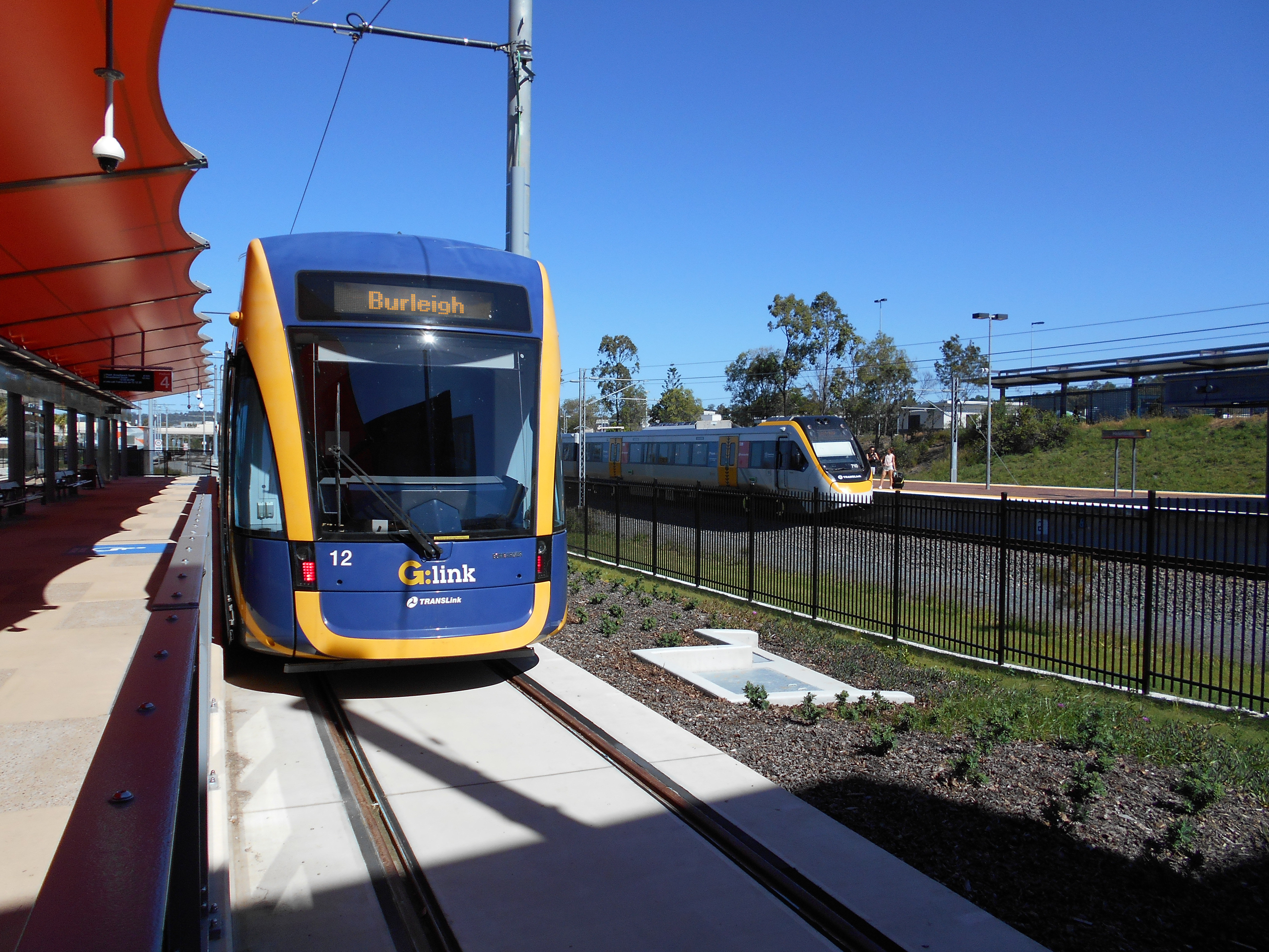 Tram with Burleigh destination Gold Coast Light Rail Tram with 'Burleigh' destination