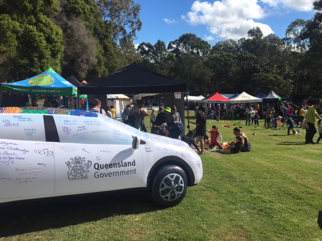 The department's inflatable car in Carseldine for NAIDOC week 2019