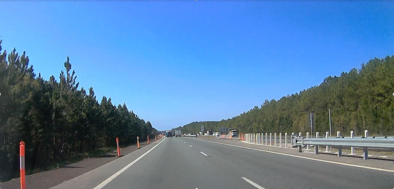 Widening in preparation for outer shoulder guardrail