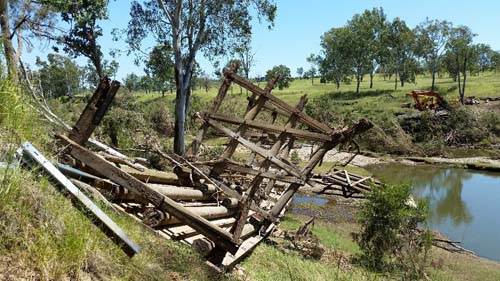 destruction of previous bridge