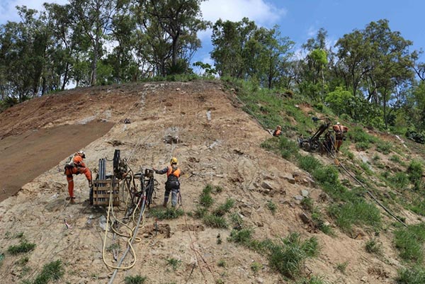 Soil nailing is now complete on the upslope.