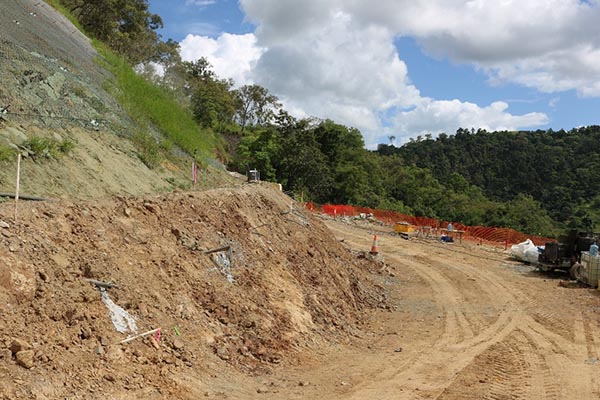 Excavation and soil nailing continues on the main slip site.