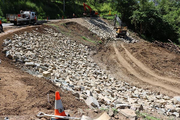 Material was added to stabilise the embankment – Site 21 and 22 are now complete.