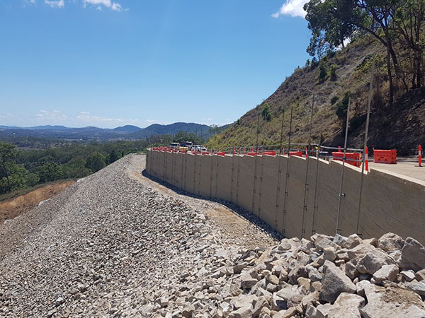 Site 8: The block retaining wall at the main slip site is now complete.