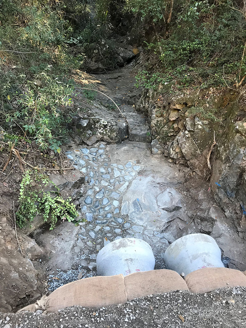 New drainage line under Gold Coast-Springbrook Road