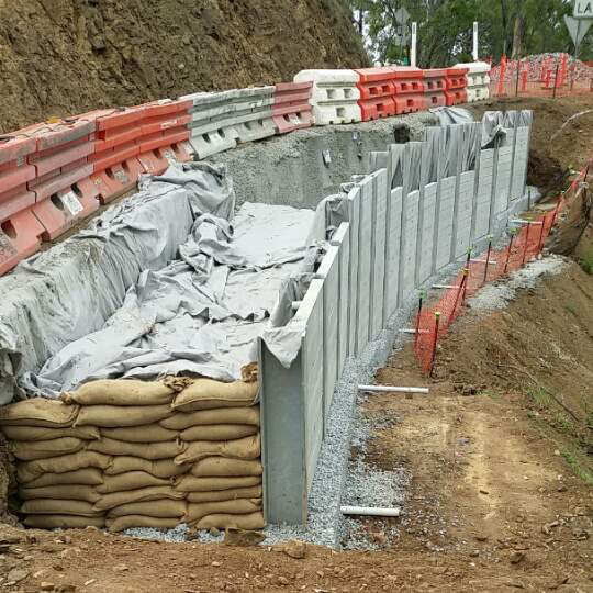 Landslip works at Lamington National Park Road