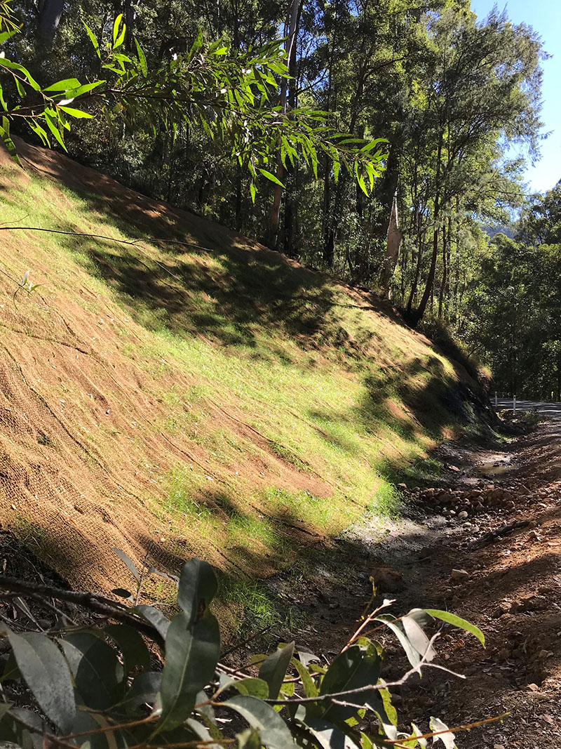 Slip with eco blanket repair on Gold Coast-Springbrook Road