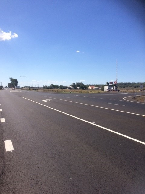 The completed intersection at Jondaryn-Sabine Rd