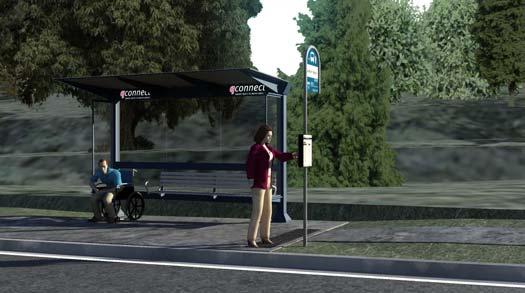 An image of an accessible bus stop in regional Queensland