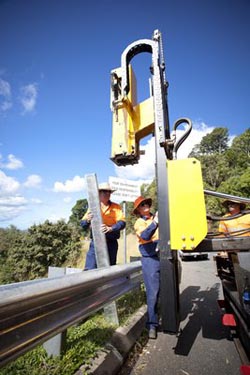 Guardrail installation machine