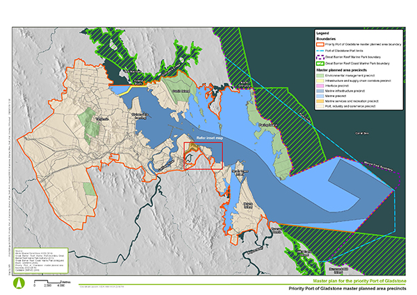 Proposed priority port Gladstone map