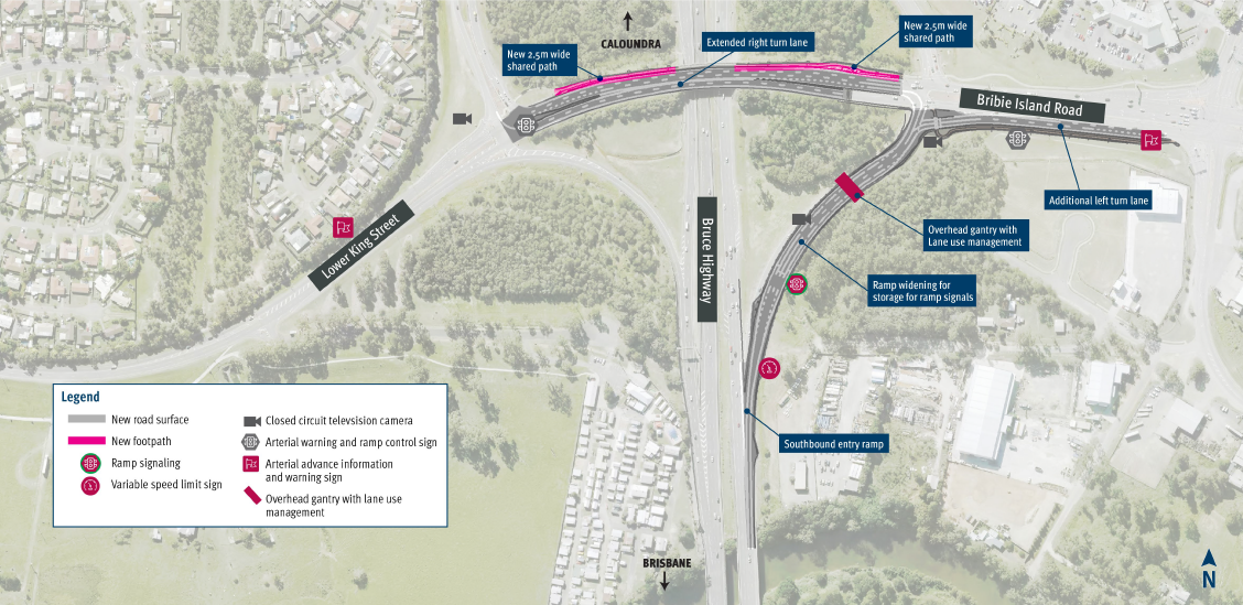 Bribie Island Road Interchange Southbound