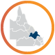 Fitzroy region highlighted in a map of Queensland
