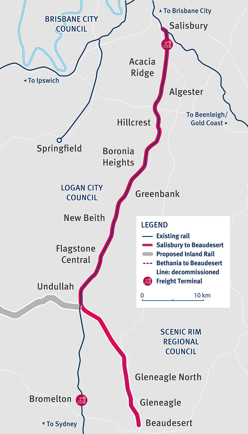 Salisbury to Beaudesert map