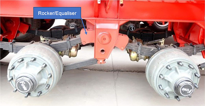 Photograph showing where the rocker/equaliser is positioned