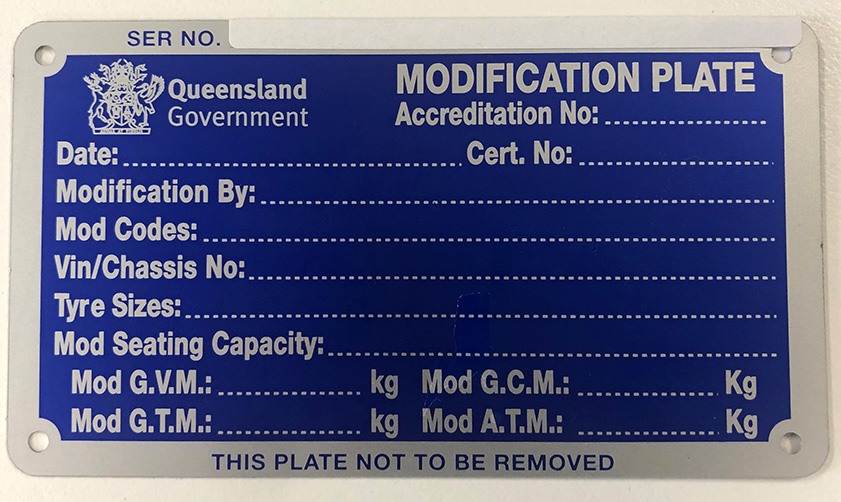 Photograph of an example modification plate