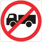 No trucks road sign