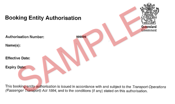 booking entity authority form