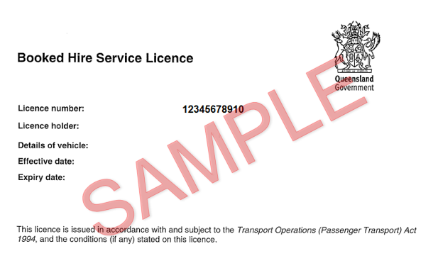 booked hire service licence form example