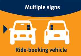 placement of multiple ride booking signs on vehicle