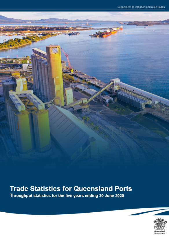 The front cover of the Trade Statistics for Queensland Ports report
