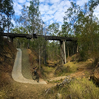 Trail near old railway bridge
