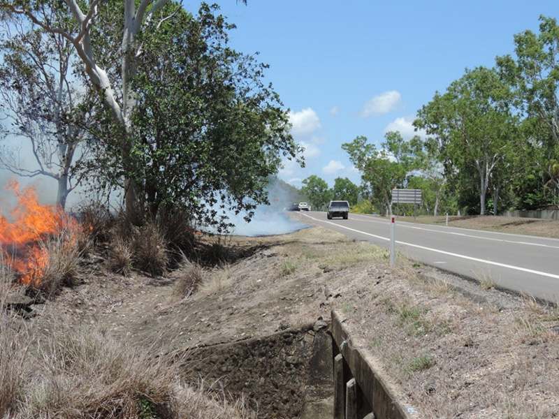 Roadside bushfire Northern Queensland 2013