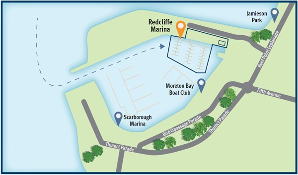 Redcliffe Marina: navigation plan