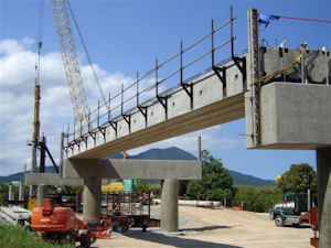 First deck unit placed on the Tully River bridge