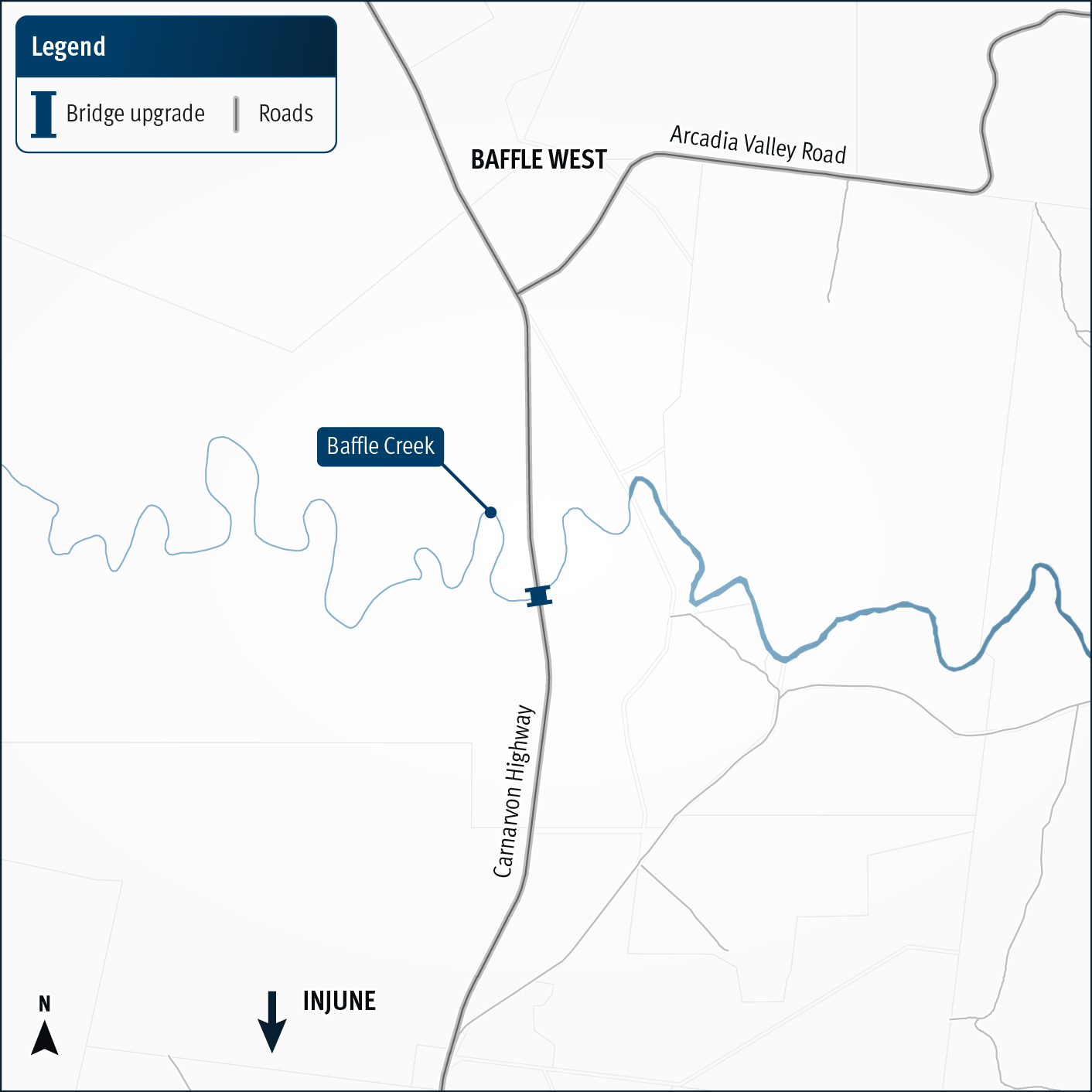 Injune Map Carnarvon Highway Injune Rolleston Baffle Creek bridge upgrade ...
