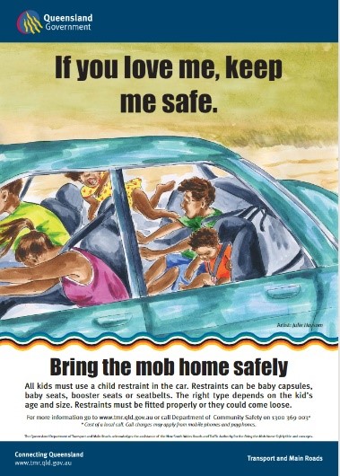 Illustrated poster that says 'If you love me, keep me safe - bring the mob home safely'