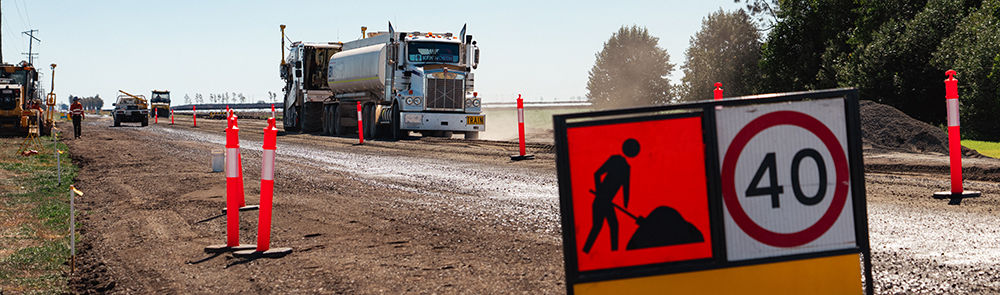40km/h sign at roadworks