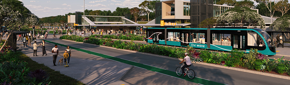 Artist impression of Birtinya Station.