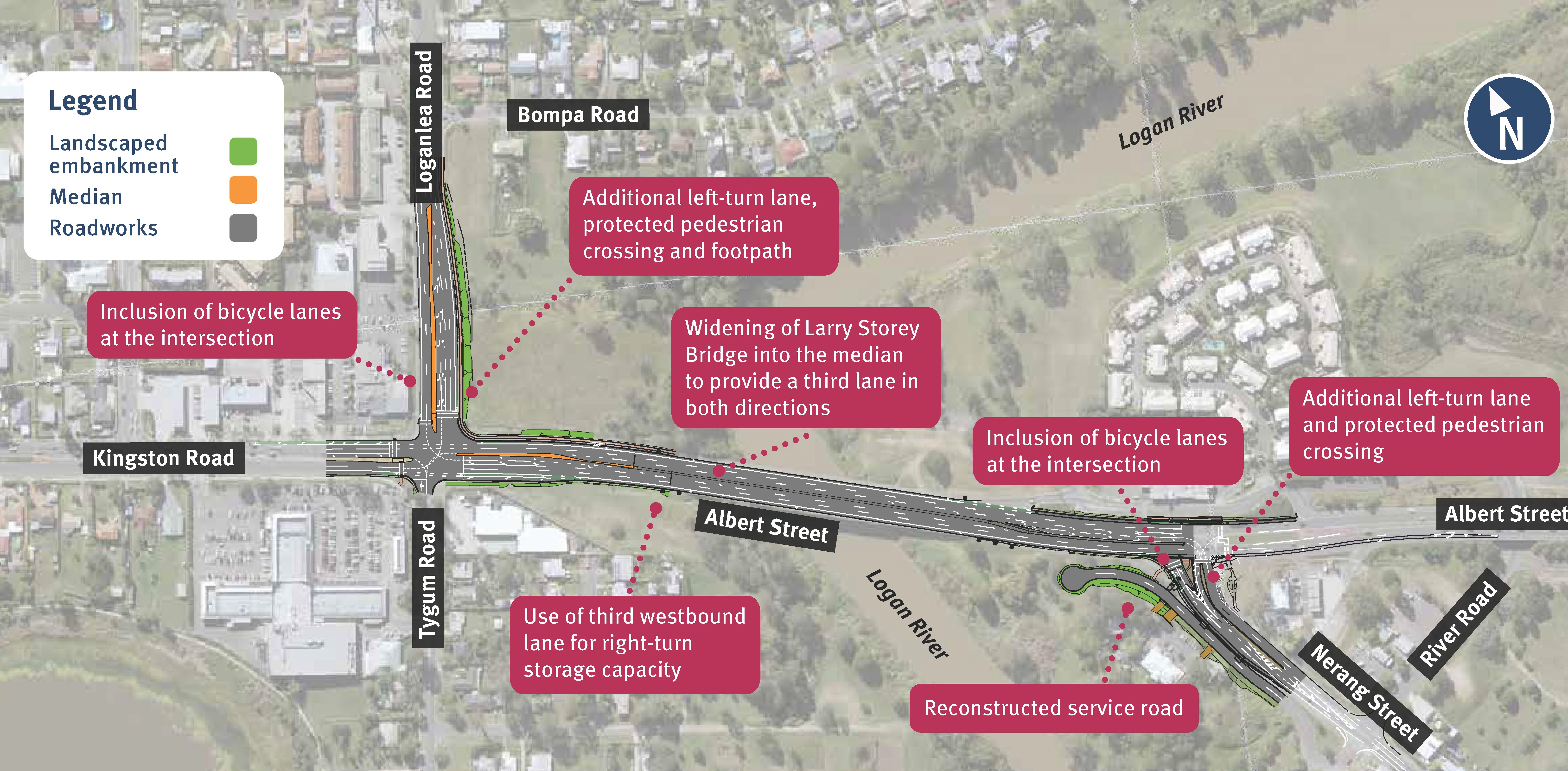 Project map - Brisbane–Beenleigh Road, Loganlea Road to Waterford–Tamborine Road, business case.