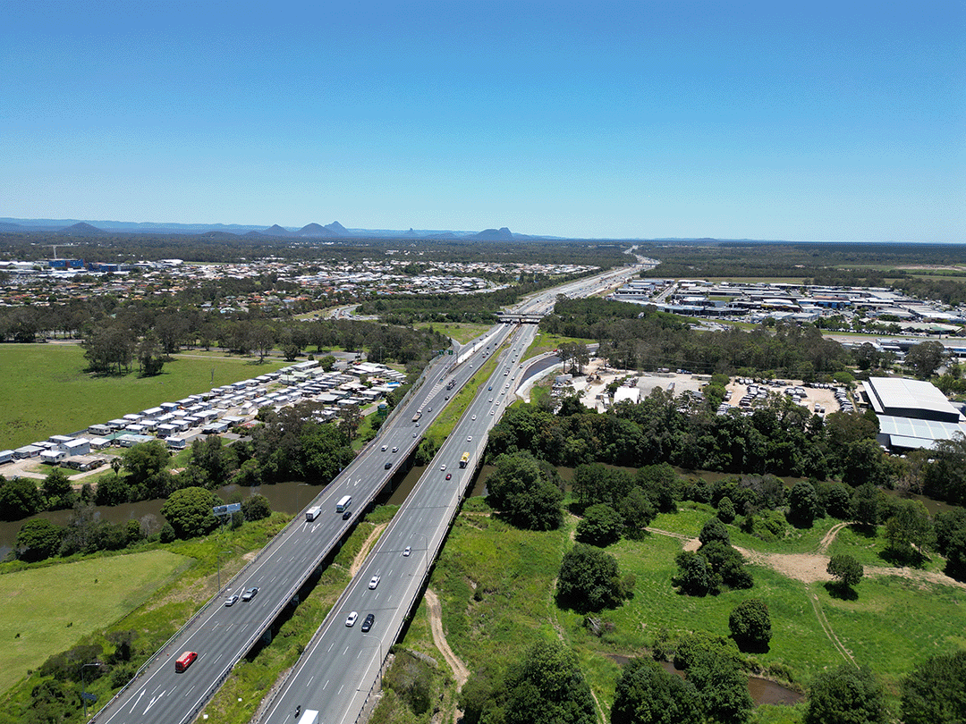 Aerial view of Uhlmann Road to Buchanan Road