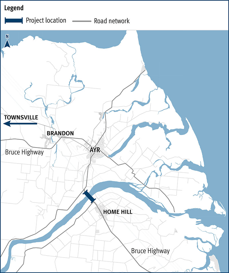 Burdekin Rive Bridge location map