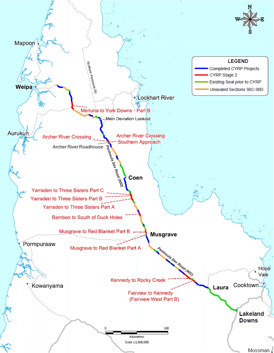 map of work being undertaken at Cape York