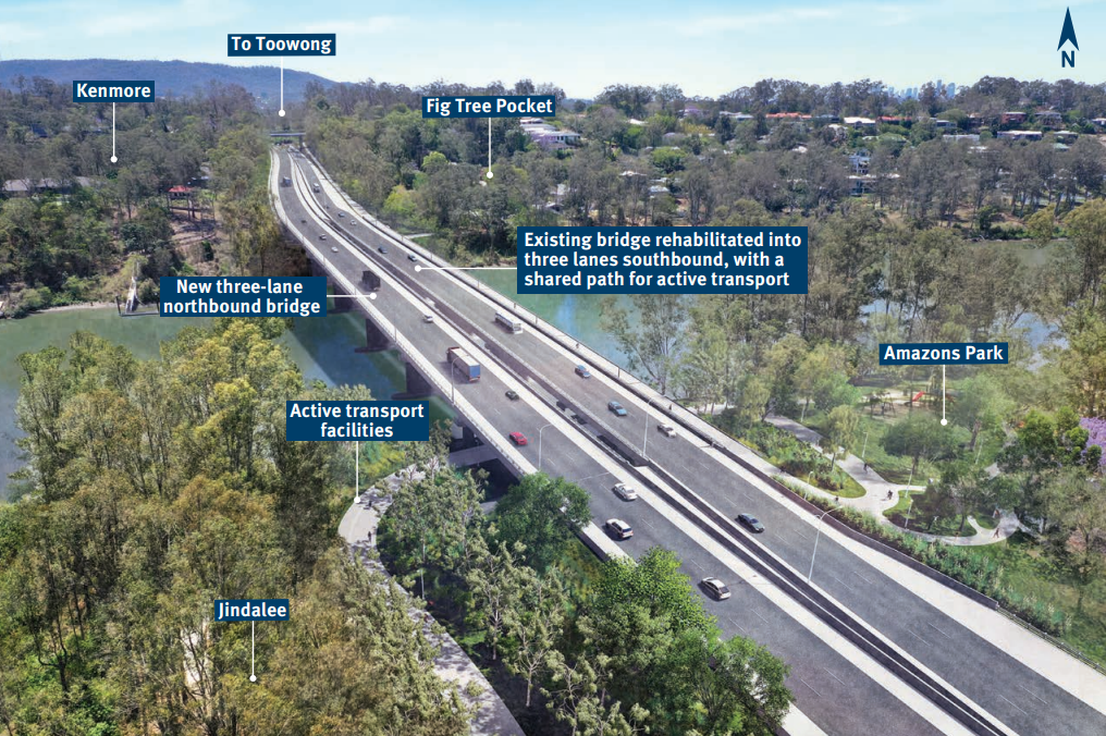 Centenary Bridge Jindalee artist impression Sept 2020 Centenary Bridge Jindalee artist impression Sept 2020