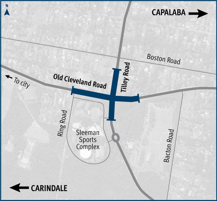 Cleveland Sub Arterial Road Old Cleveland Road and Tilley Road intersection upgrade business case location map