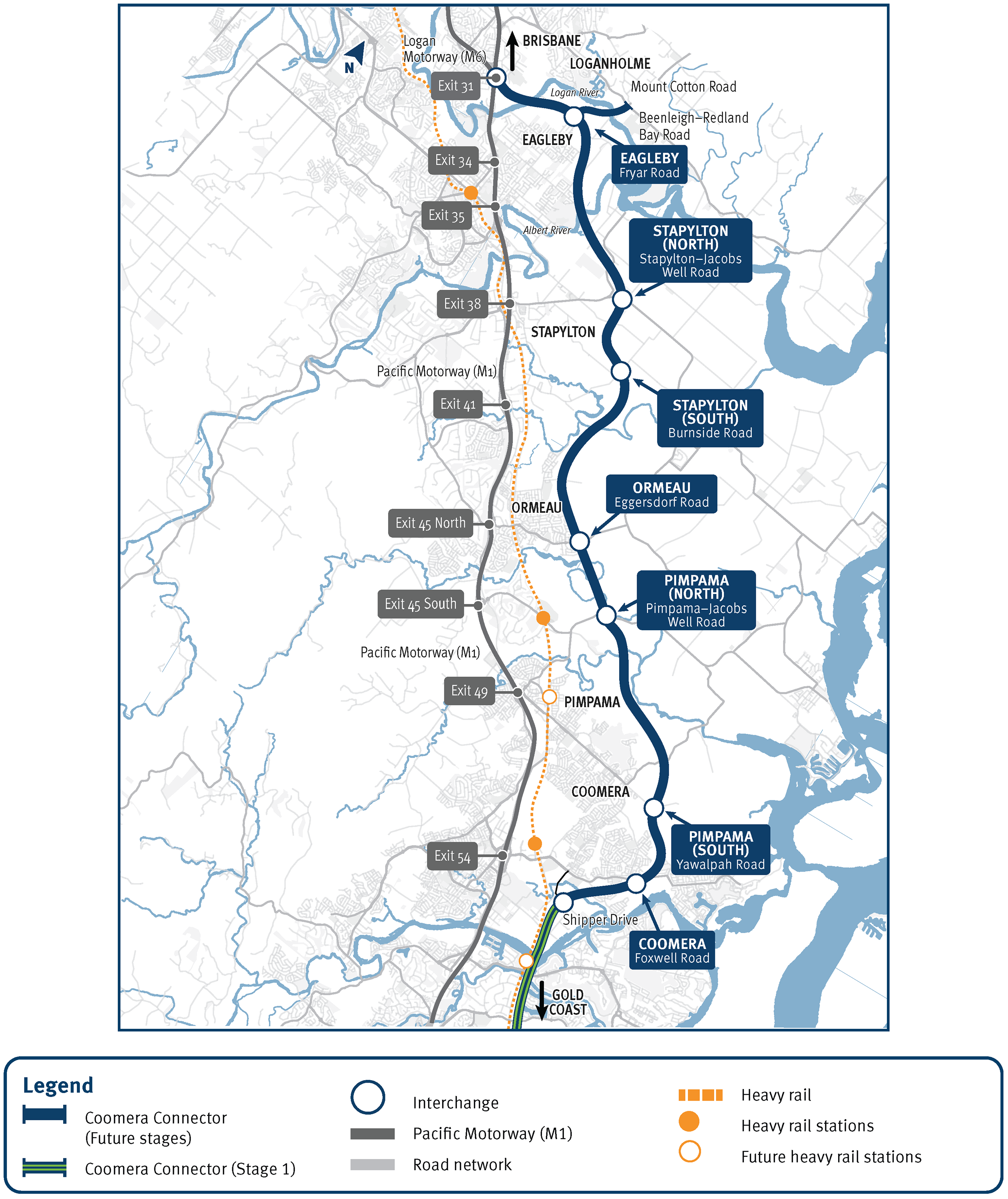 Coomera Connector Future Stages Project Map - October 2023
