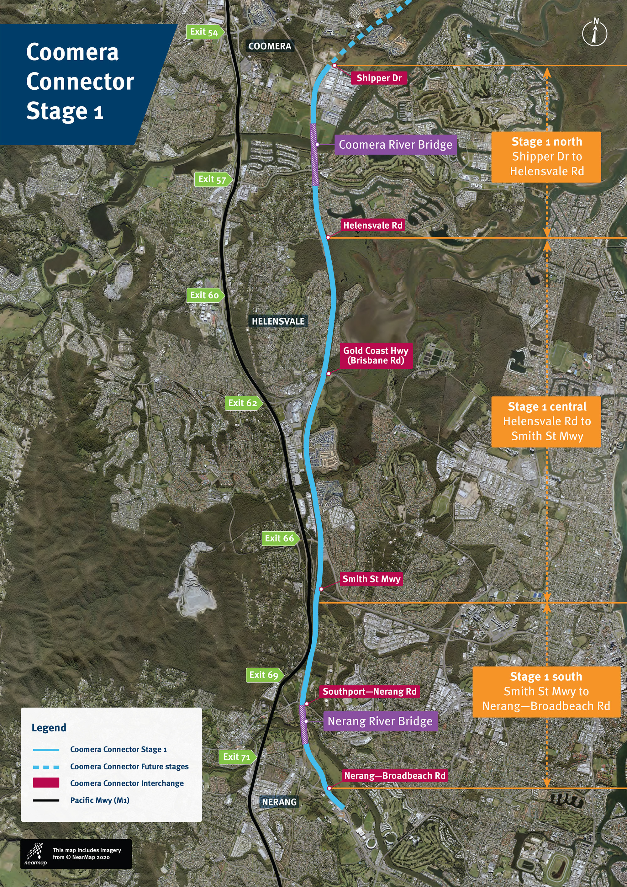 Coomera Connector Stage 1 construction packages map