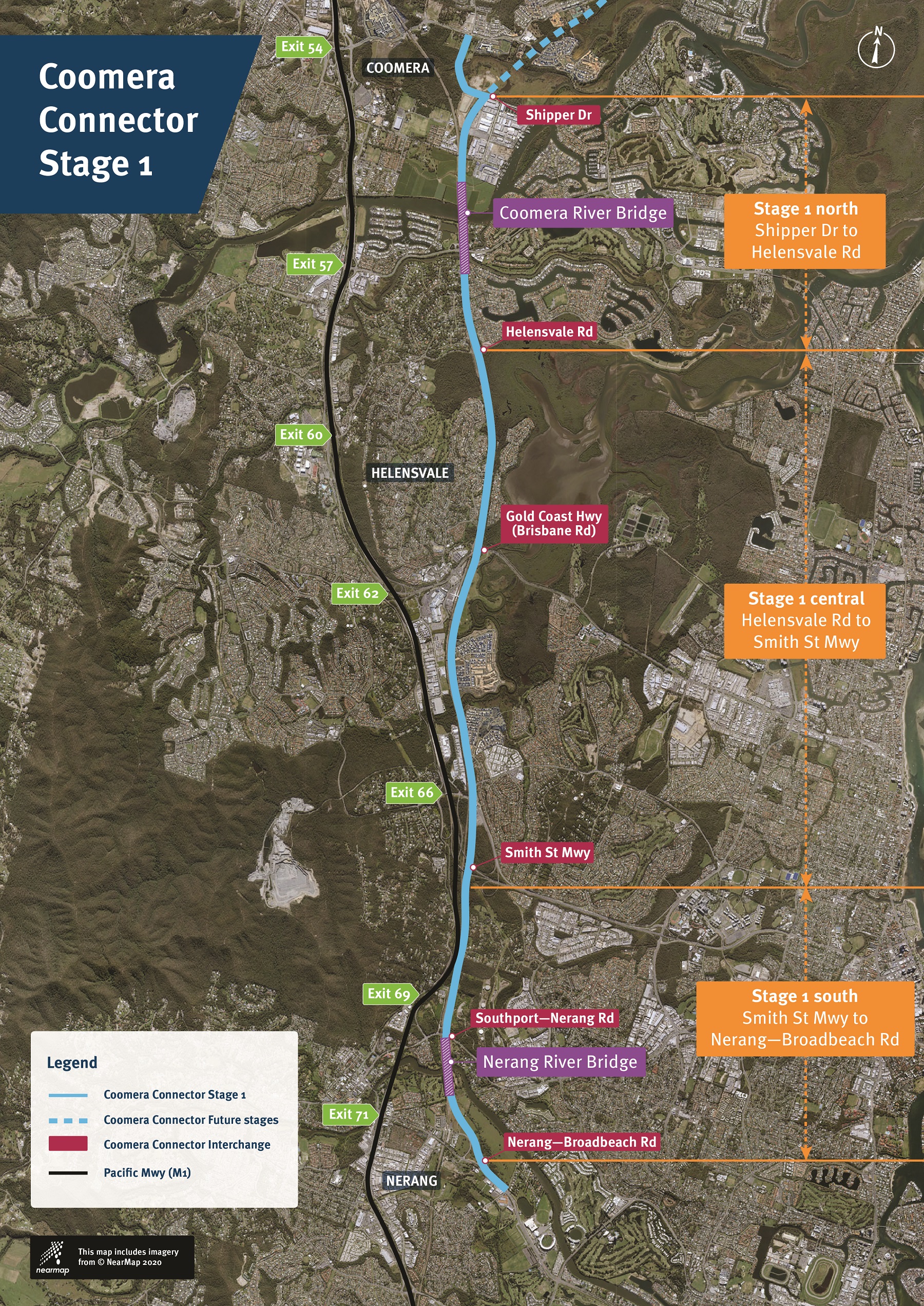 Coomera Connector Stage 1 corridor map