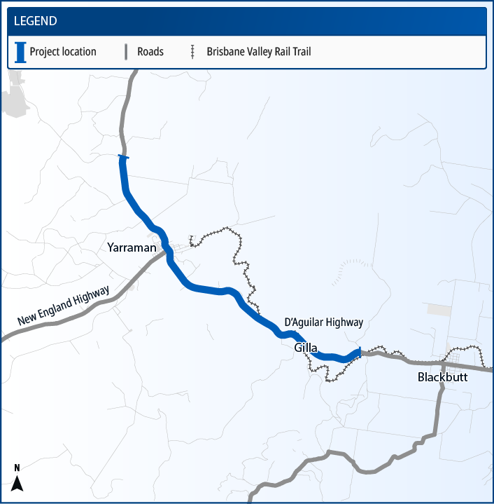 D'Aguilar Highway network safety planning project location map