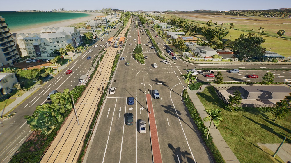 Aerial view of the Boyd Street intersection, Tugun.