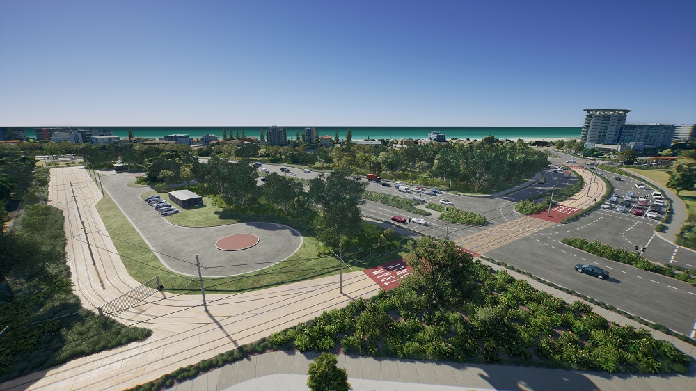 Artist impression of the Gold Coast Highway Musgrave Street intersection, Bilinga