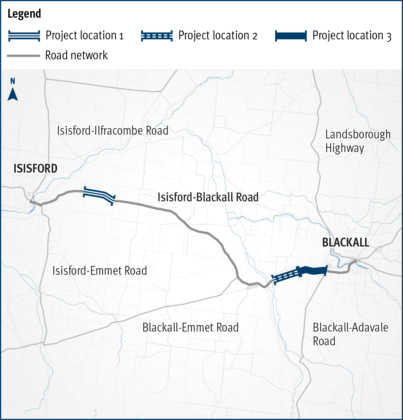 Isisford-Blackall Road rehabilitation map