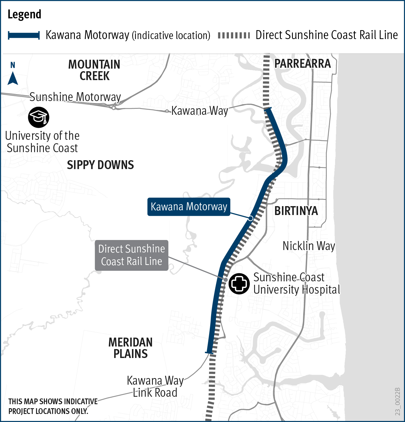 Kawana Motorway project map