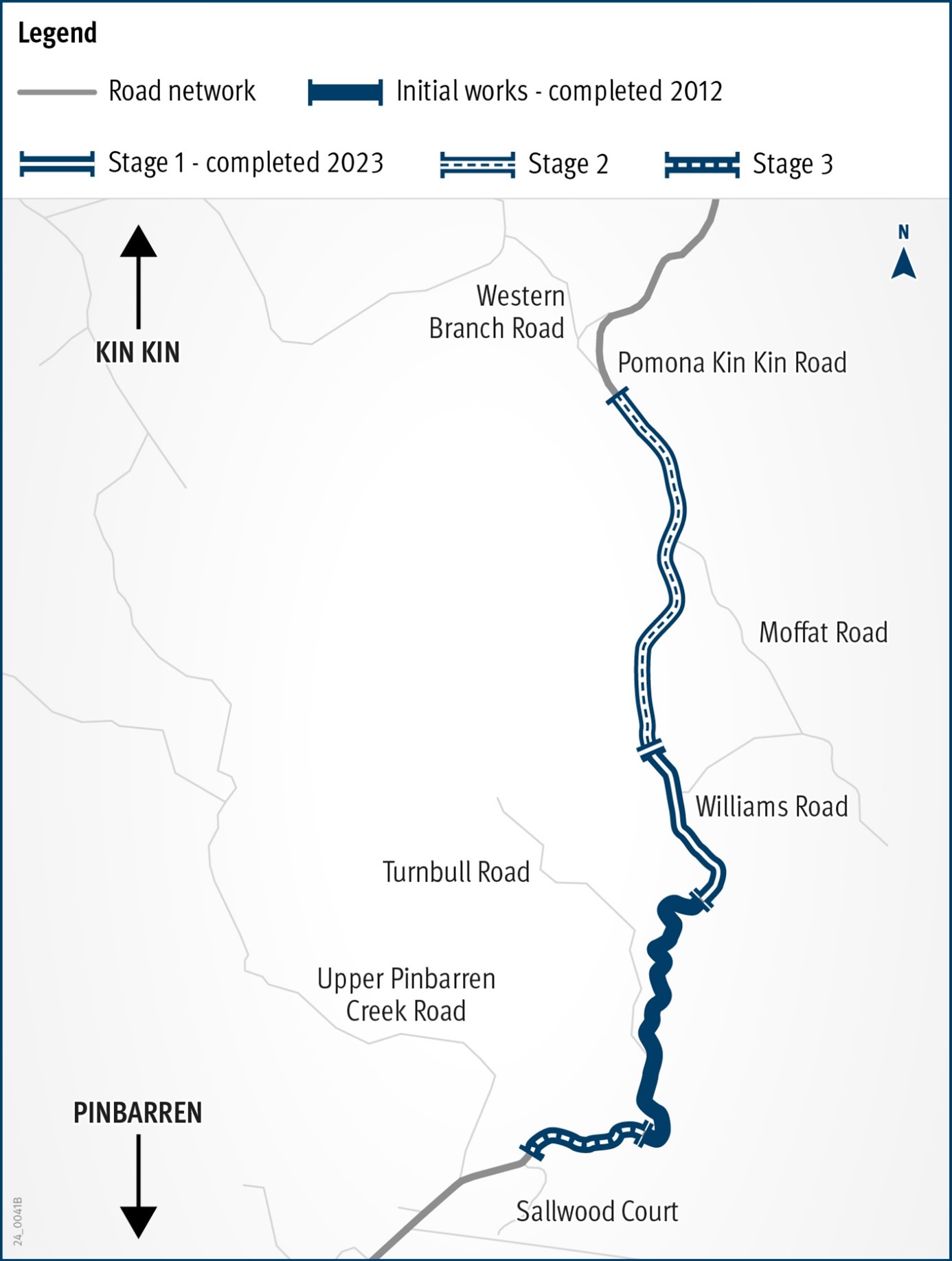 Kin Kin Road widening project layout map