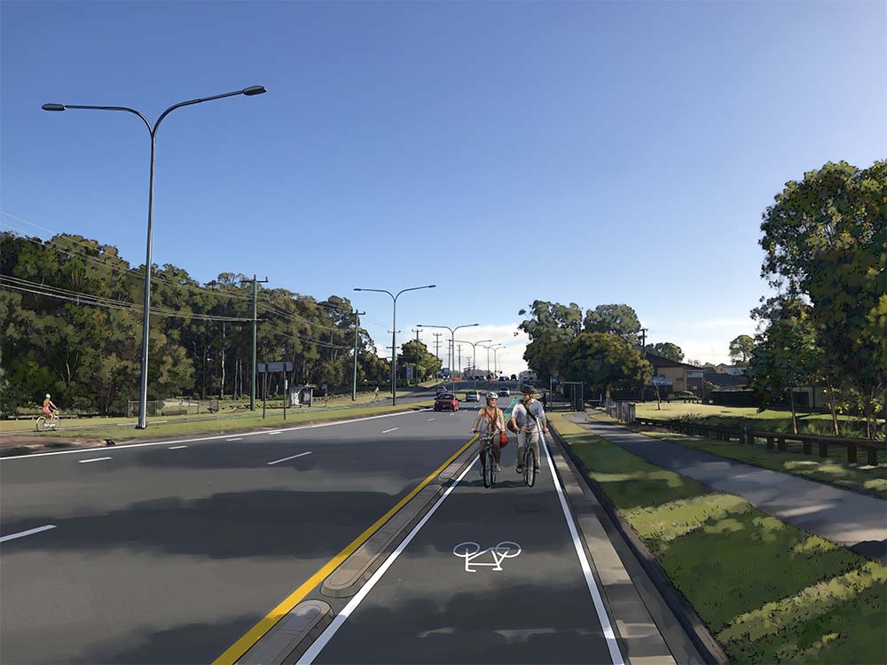 Artist's impression of the bicycle way