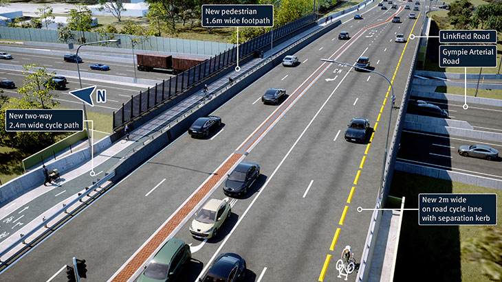 Linkfield Road overpass, view of Linkfield Road.